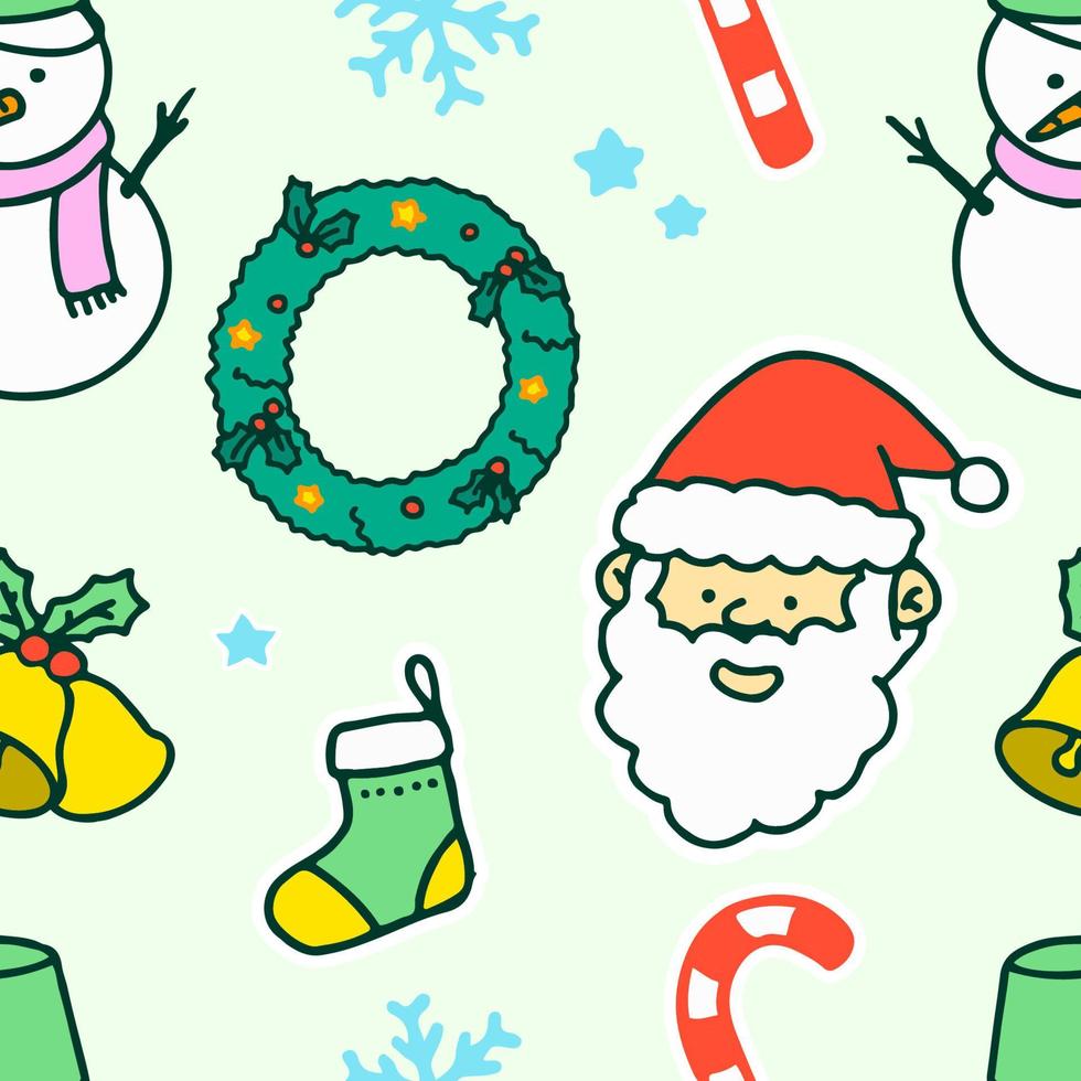 kerstmis, nieuw jaar naadloos patroon, lijn achtergrond, winter vakantie illustratie. vector pictogrammen van pijnboom boom, geschenk, brief naar de kerstman, presenteert, sneeuw.