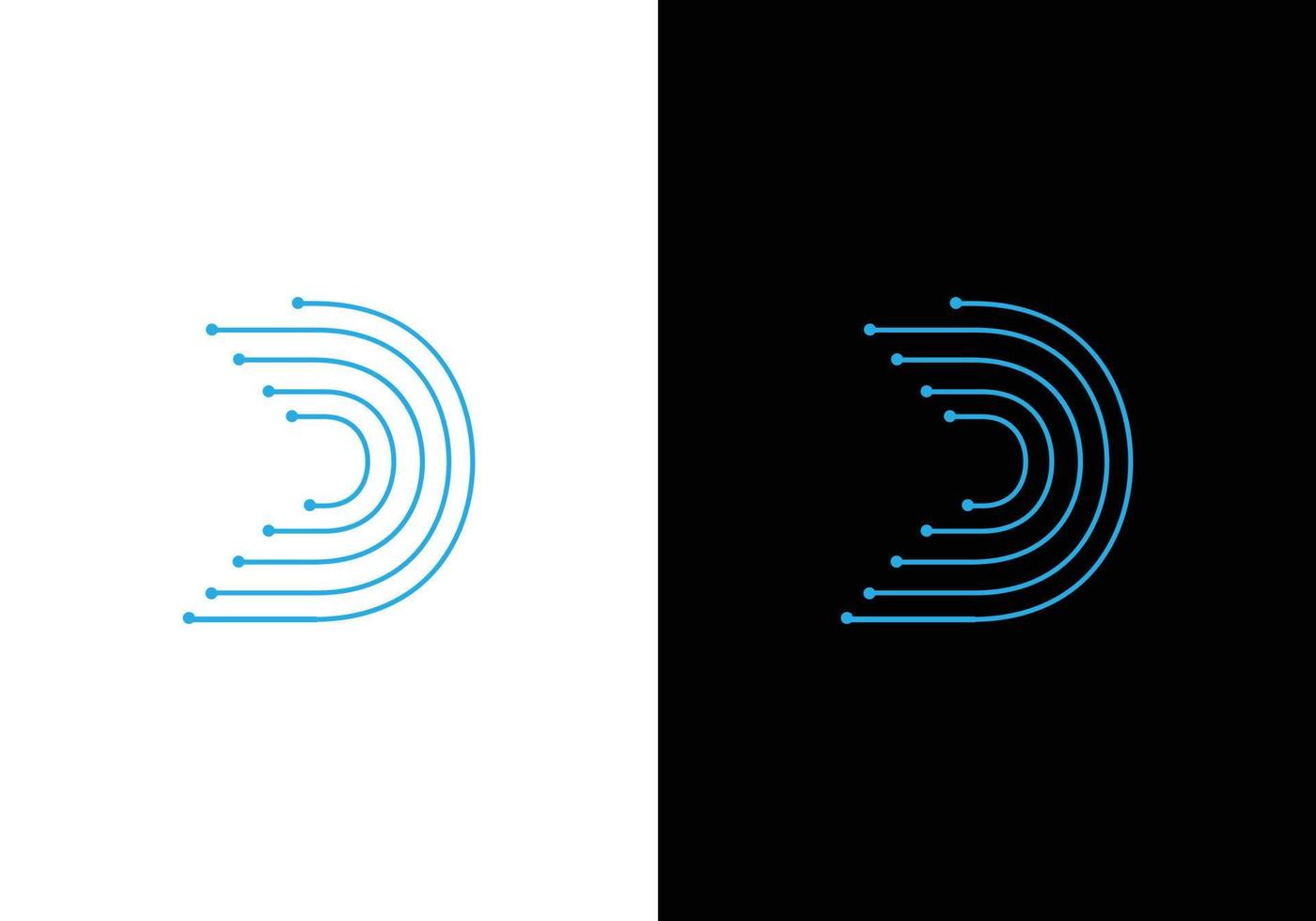 abstract d brief modern eerste lettertekens logo ontwerp vector