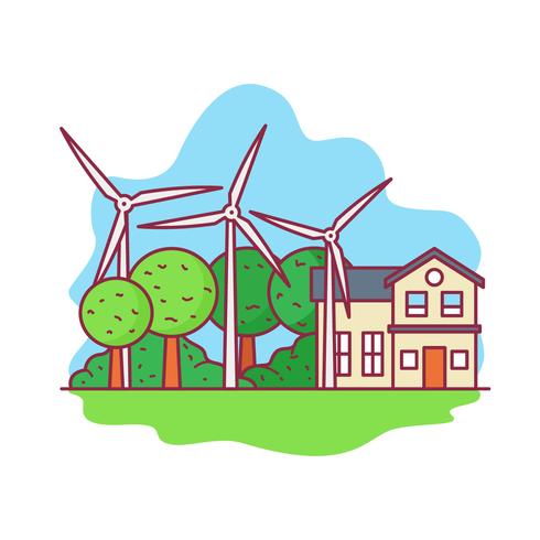 Windmolen energie, natuurlijke hulpbronnen vector