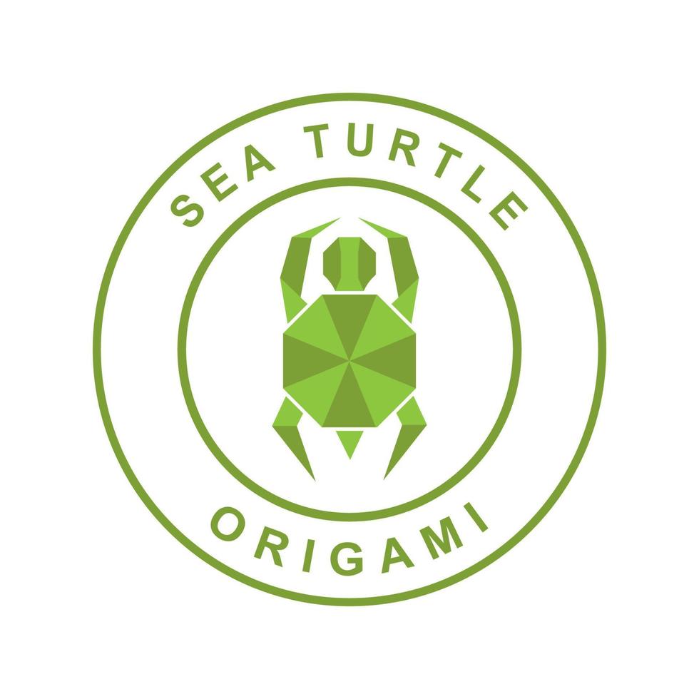 schildpad origami logo ontwerp vector icoon symbool sjabloon illustratie