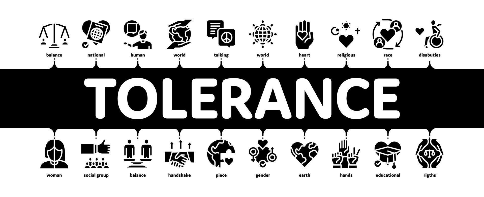 tolerantie en gelijkheid minimaal infographic banier vector