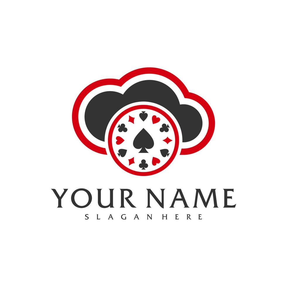 wolk poker logo vector sjabloon, creatief poker logo ontwerp concepten