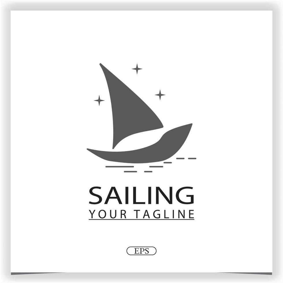 gemakkelijk zeilboot dhow boot schip Aan zee oceaan logo premie elegant sjabloon vector eps 10