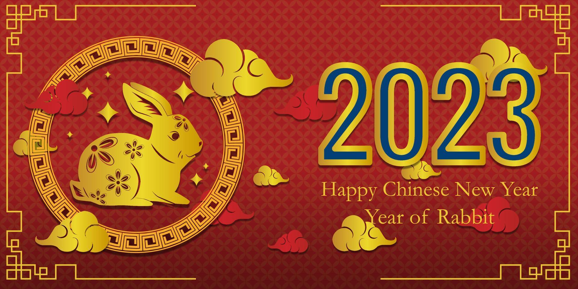 gelukkig Chinese nieuw jaar. jaar van konijn ontwerp horizontaal vector illustraties eps10. voor sociaal media na, Promotie, groet kaart en banier ontwerp