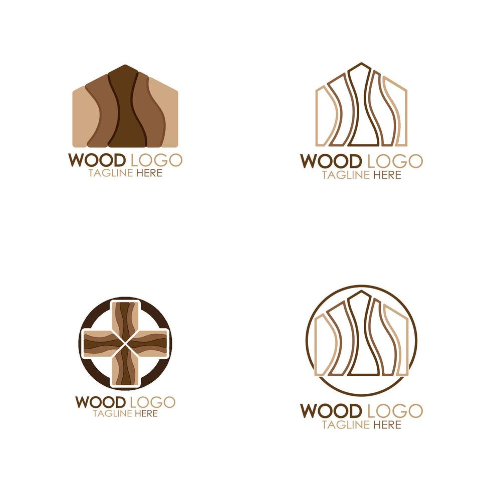 hout logo sjabloon icoon illustratie ontwerp vector, gebruikt voor hout fabrieken, hout plantages, log verwerken, hout meubilair, hout magazijnen met een modern minimalistische concept vector