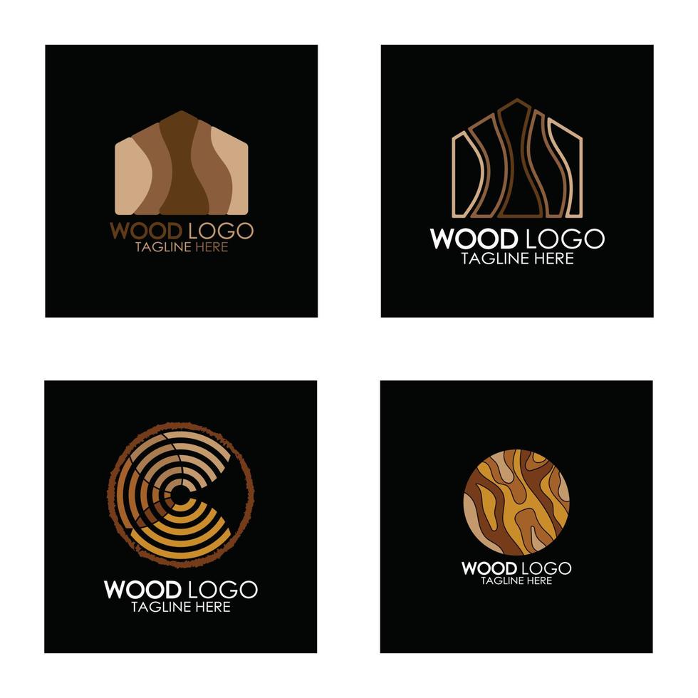 hout logo sjabloon icoon illustratie ontwerp vector, gebruikt voor hout fabrieken, hout plantages, log verwerken, hout meubilair, hout magazijnen met een modern minimalistische concept vector