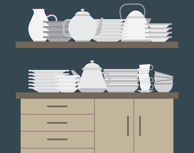 Servies Illustratie vector