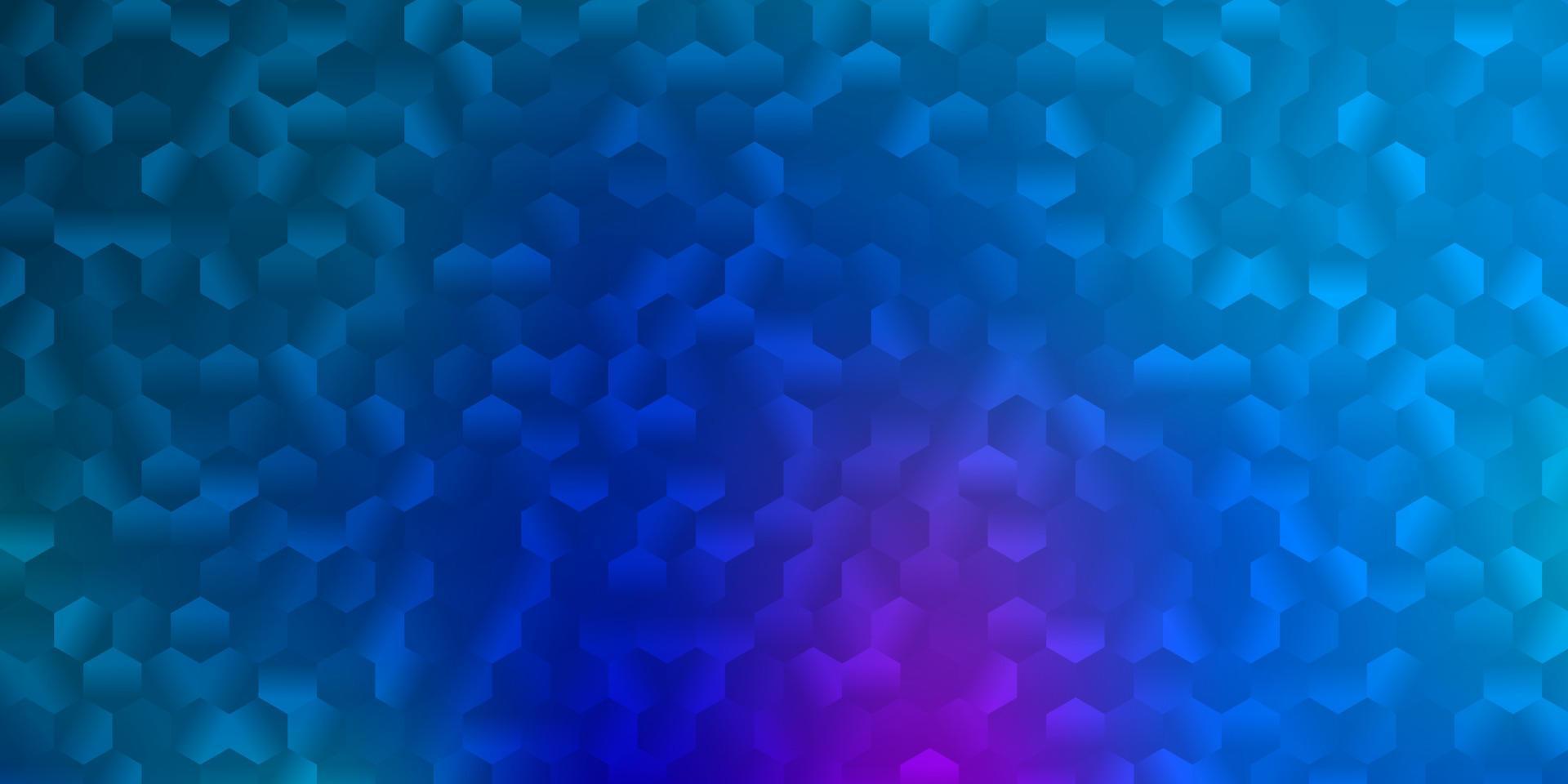 lichtroze, blauw vectorpatroon met zeshoeken. vector
