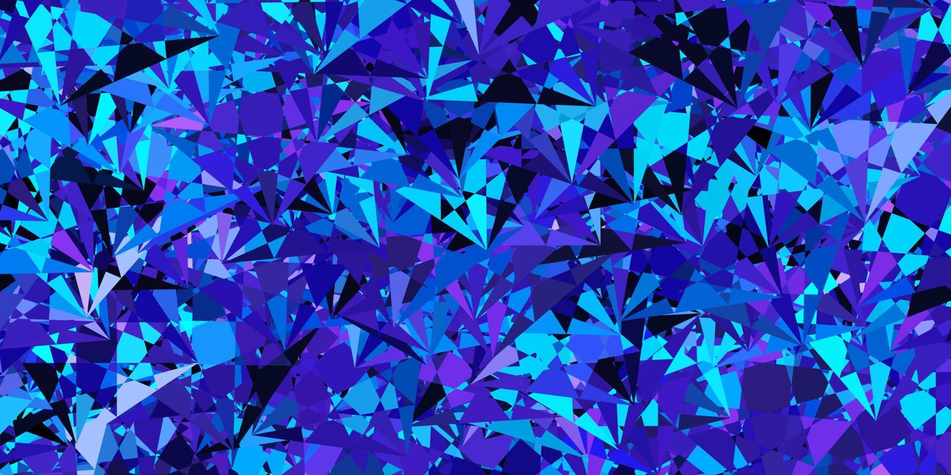 donkerroze, blauwe vectormalplaatje met driehoeksvormen. vector