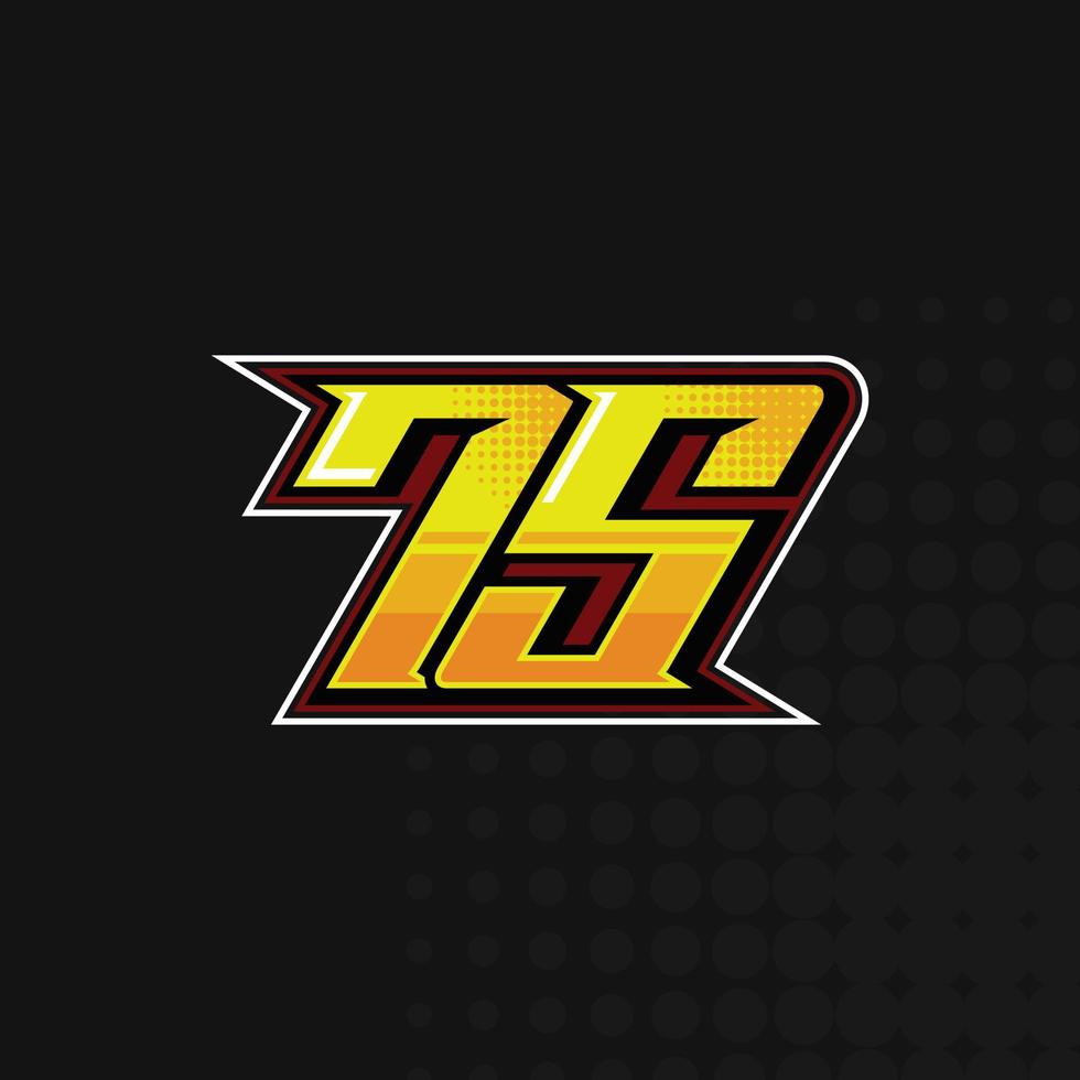 ras aantal 75 logo ontwerp vector