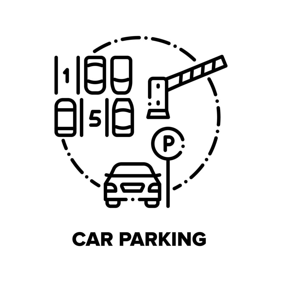 auto parkeren vector concept zwart illustratie