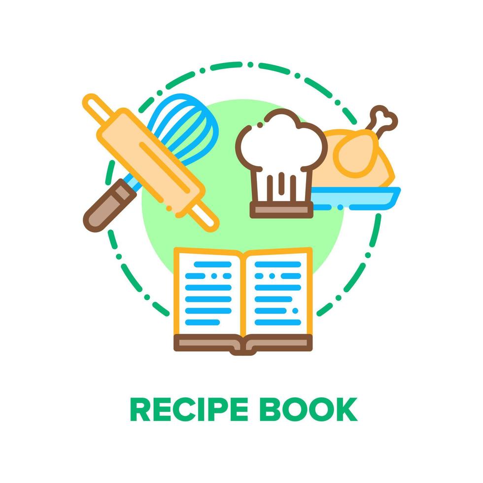 recept boek vector concept kleur illustratie vlak