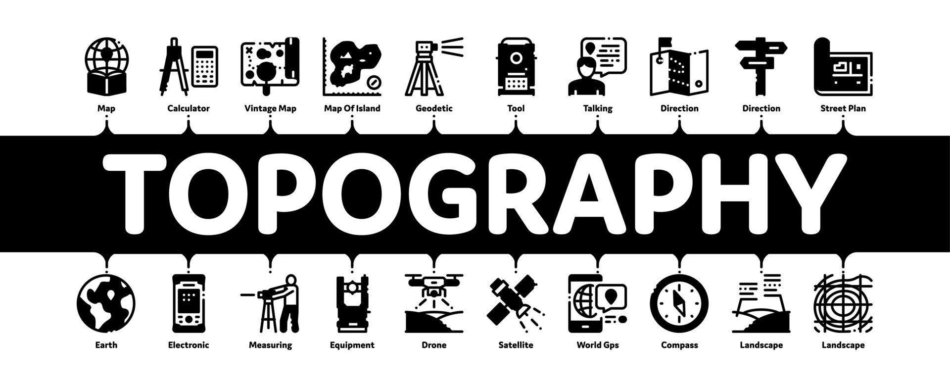 topografie Onderzoek minimaal infographic banier vector