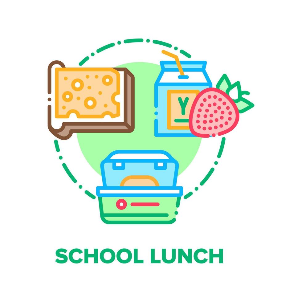 school- lunch vector concept kleur illustratie vlak