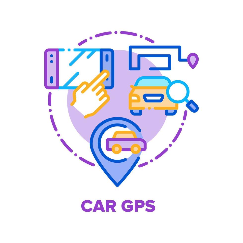 auto gps apparaat vector concept kleur illustratie