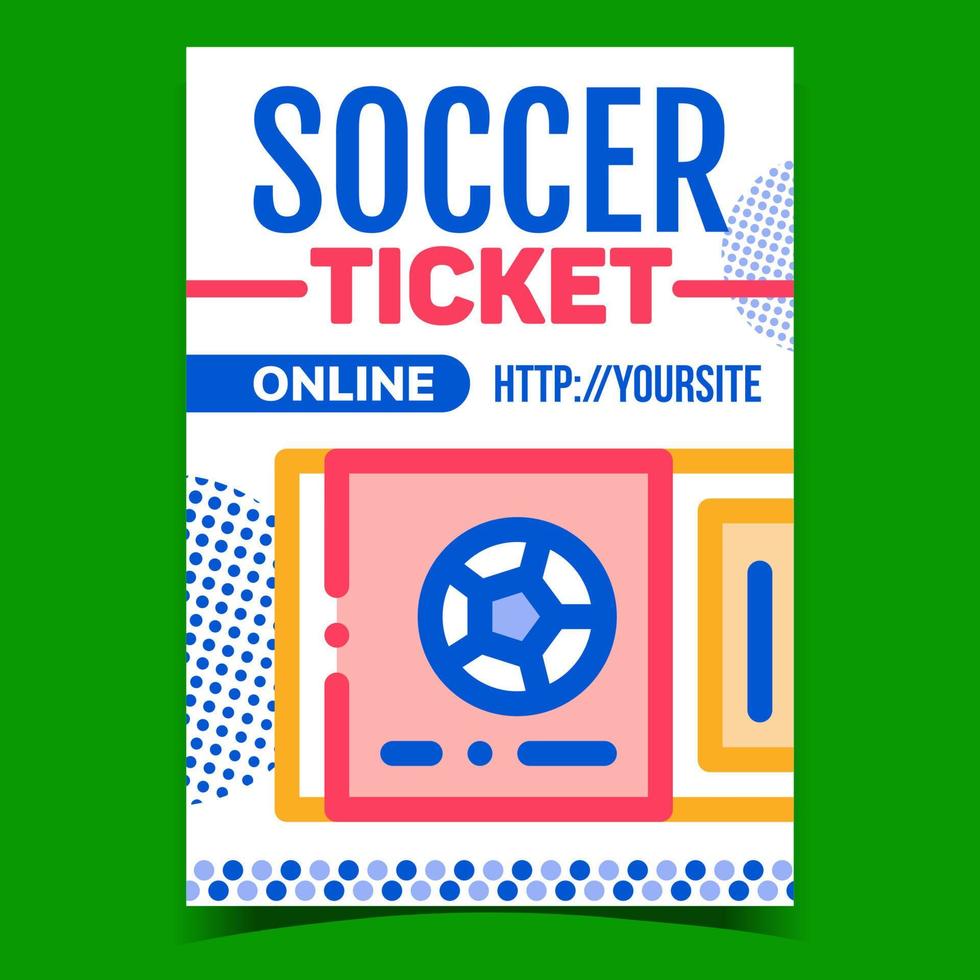voetbal ticket online aankoop promo banier vector