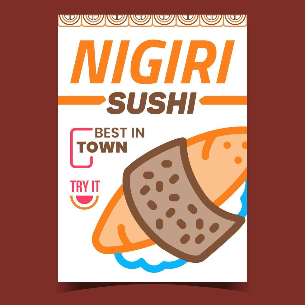 nigiri sushi creatief promotionele banier vector