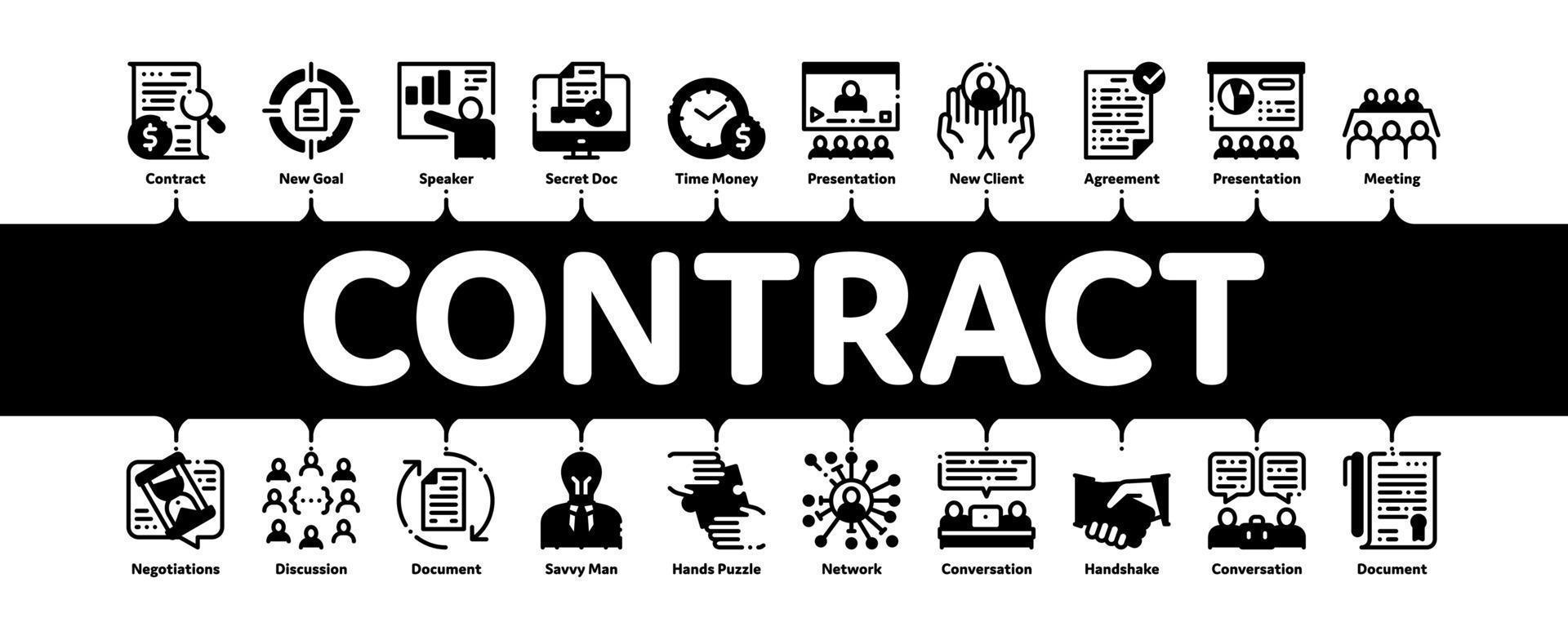 contract minimaal infographic banier vector