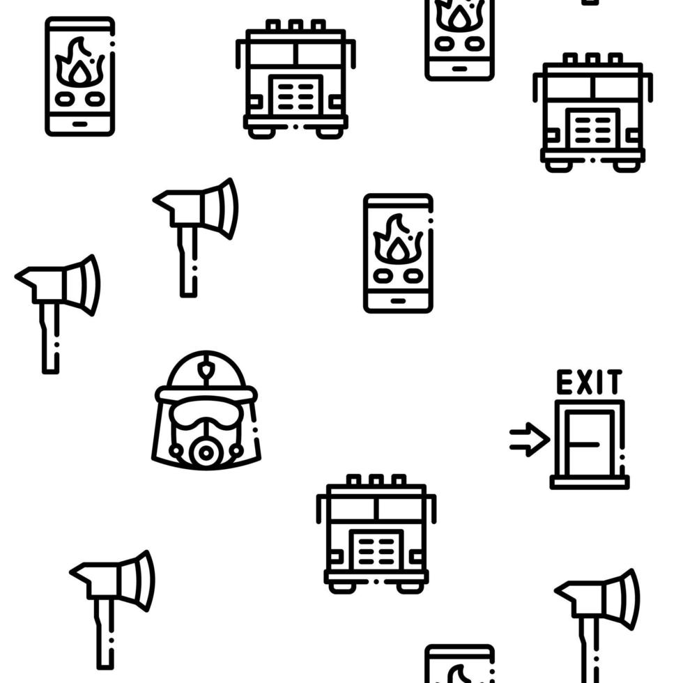 brandweerman uitrusting naadloos patroon vector
