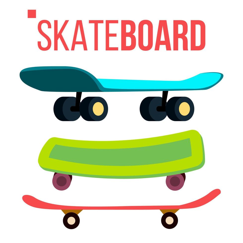 skateboard reeks vector. vleet park. extreem zomer werkzaamheid. geïsoleerd tekenfilm illustratie vector