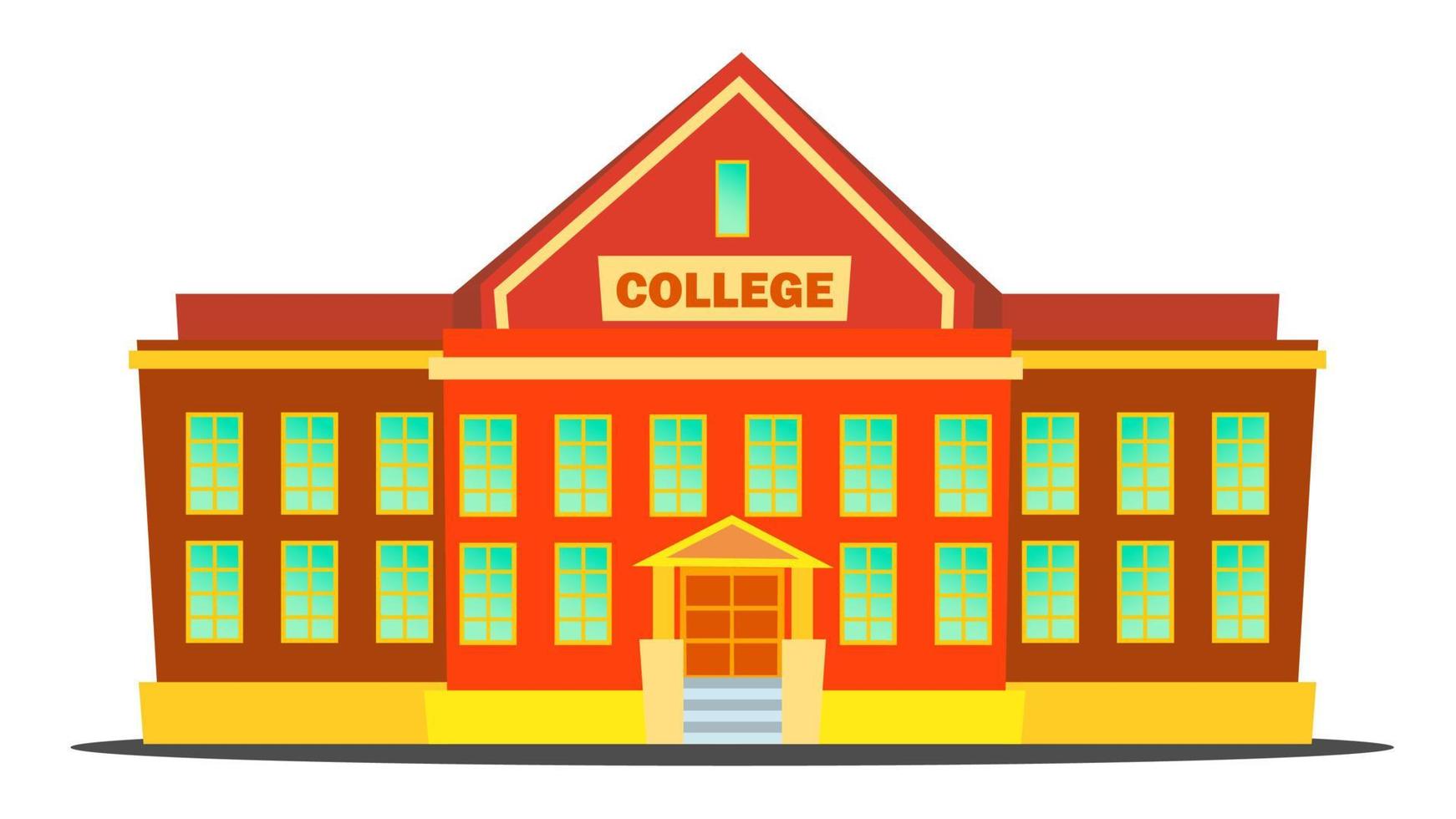 college gebouw vector. modern Universiteit academie. geïsoleerd vlak tekenfilm illustratie vector