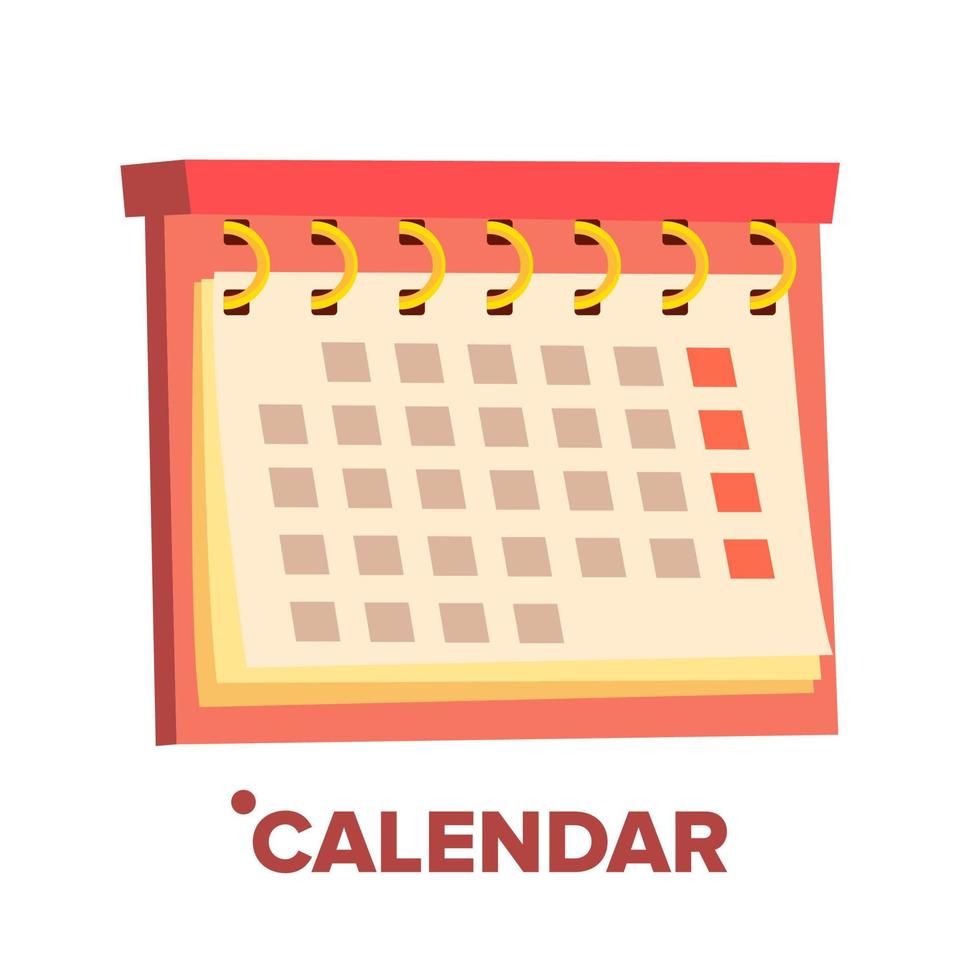 kalender icoon vector. jaar- voorwerp. datum. geïsoleerd vlak tekenfilm illustratie vector