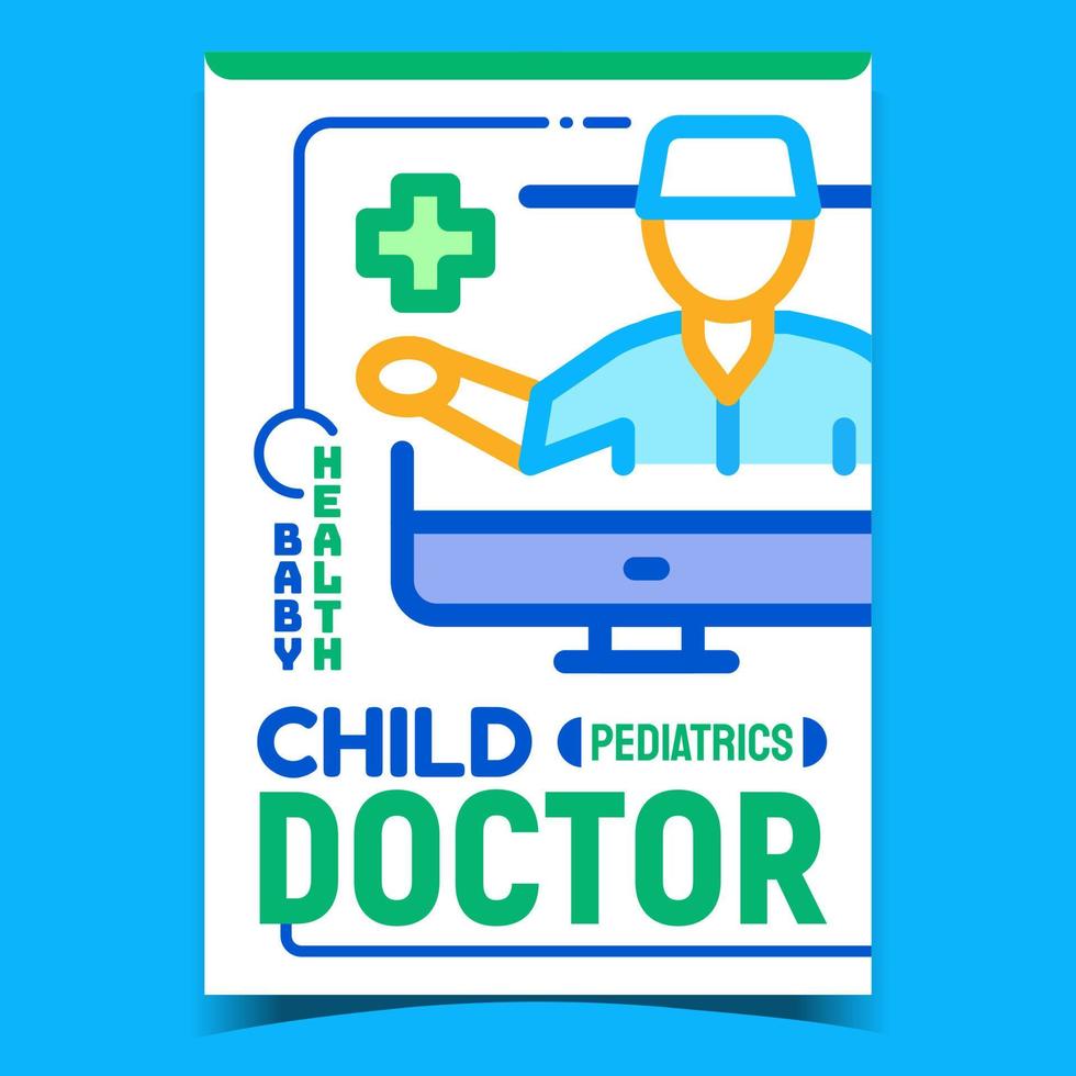 kind dokter creatief reclame poster vector