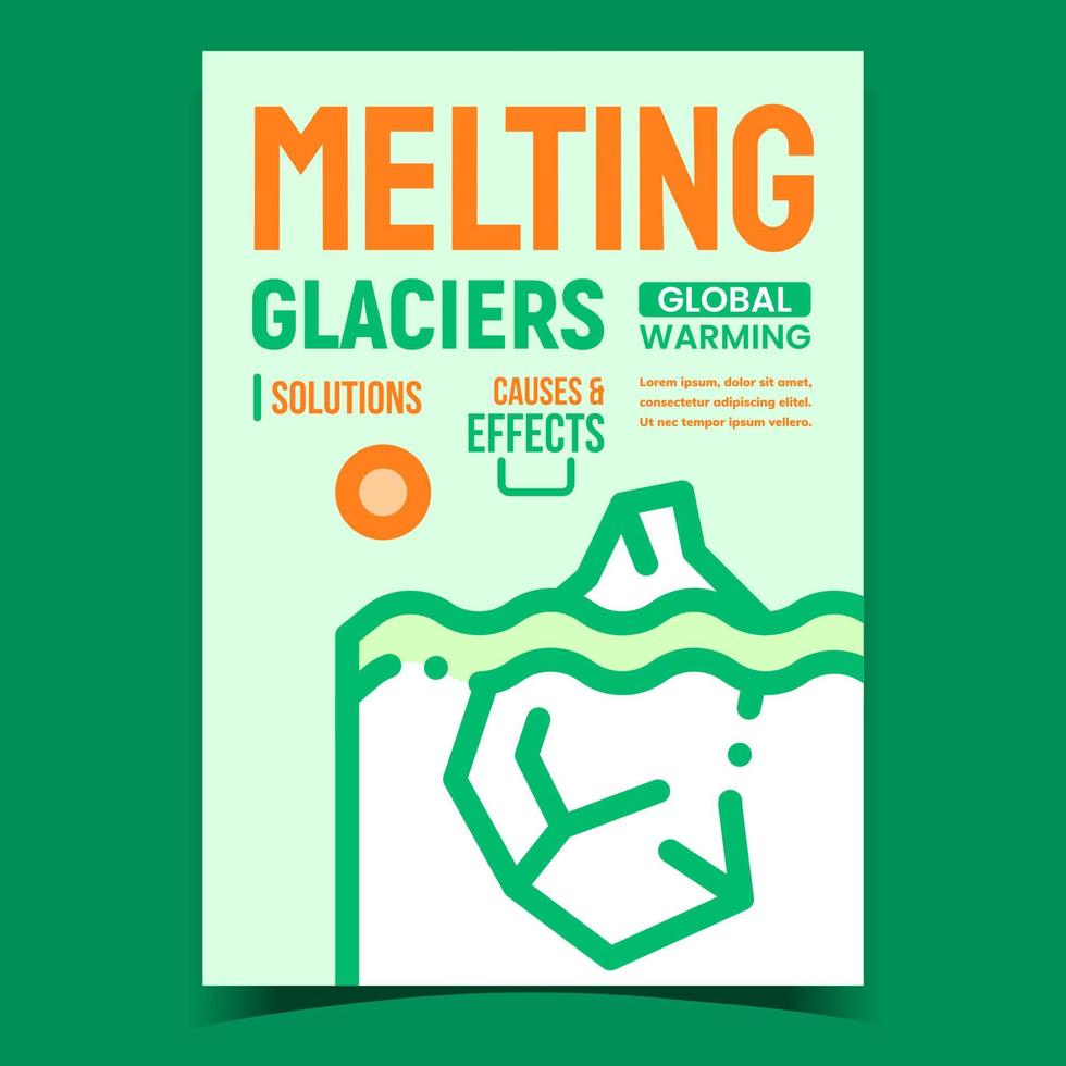 smelten gletsjers creatief Promotie poster vector