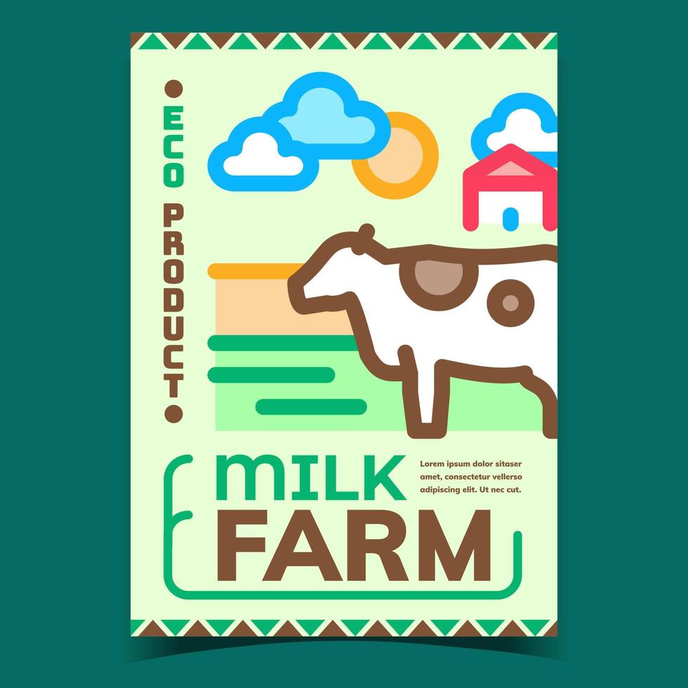 melk boerderij eco Product reclame poster vector