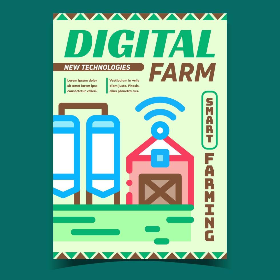 digitaal boerderij creatief reclame poster vector