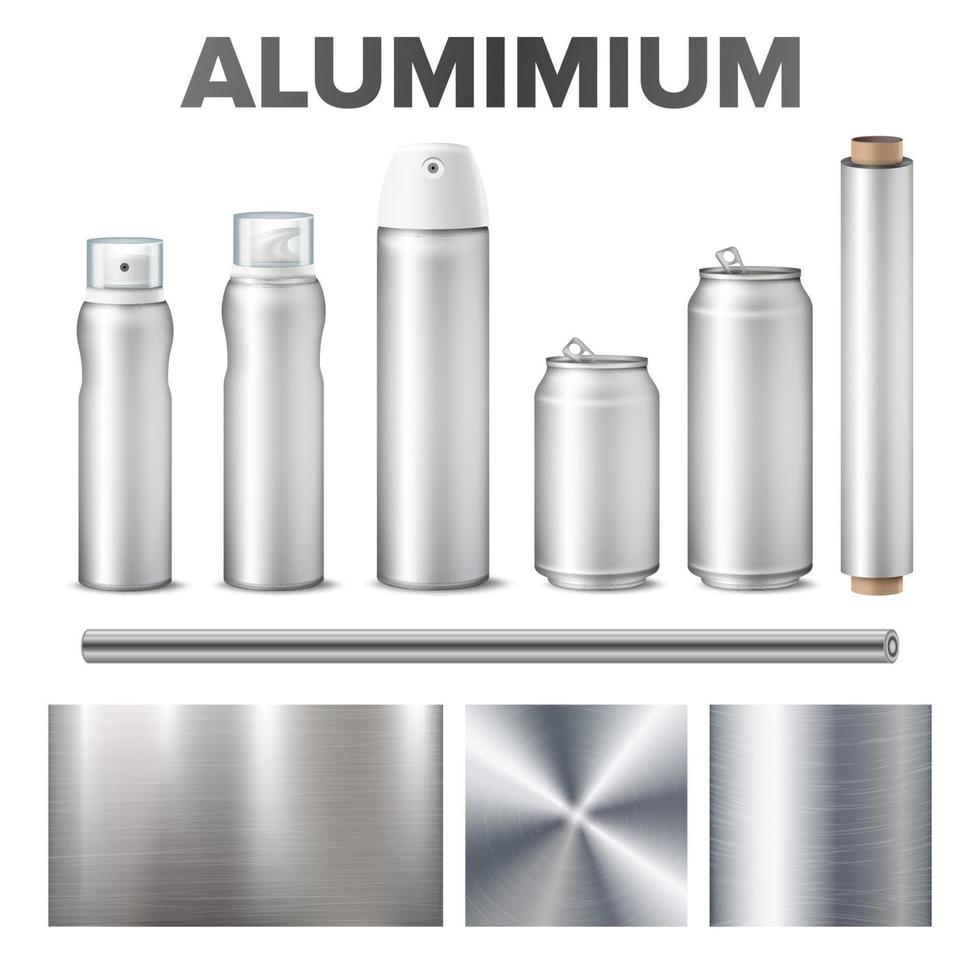 aluminium en Product gemaakt van metaal dingen vector