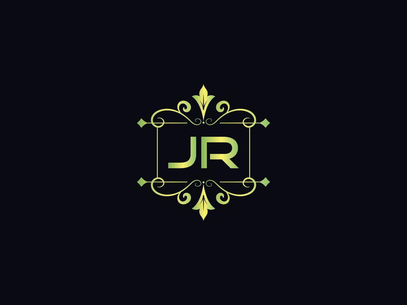 modern jr logo icoon, alfabet jr luxe brief ontwerp vector