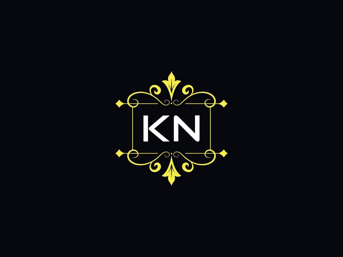 elegant kn luxe logo, typografie kn logo brief ontwerp vector