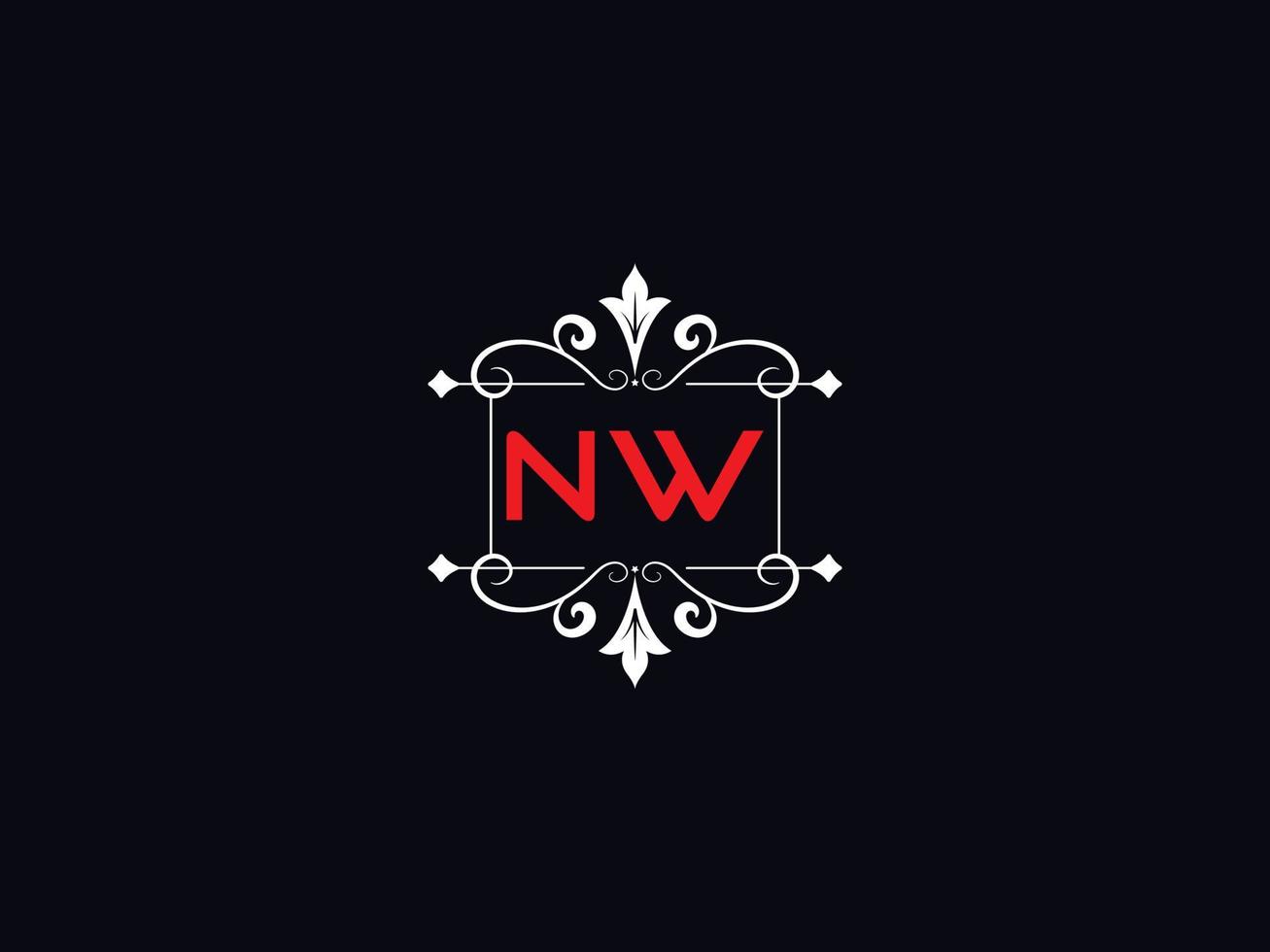 minimalistische nw logo afbeelding, creatief nw luxe brief logo vector