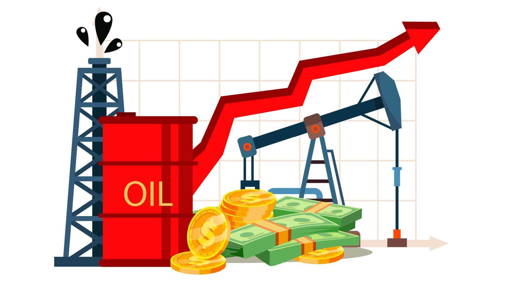 petroleum kosten inflatie, financieel geletterdheid vector tekening