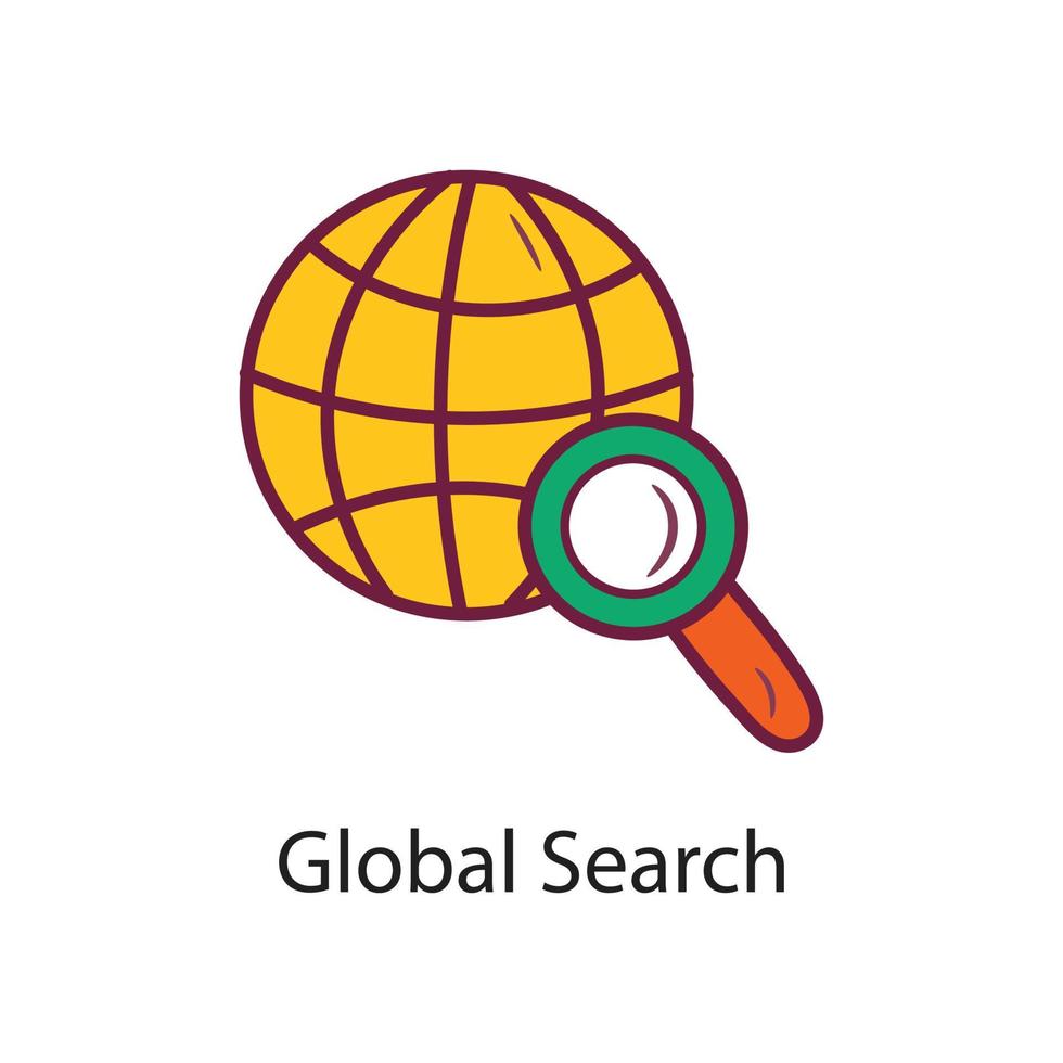 globaal zoeken gevulde schets icoon ontwerp illustratie. gegevens symbool Aan wit achtergrond eps 10 het dossier vector