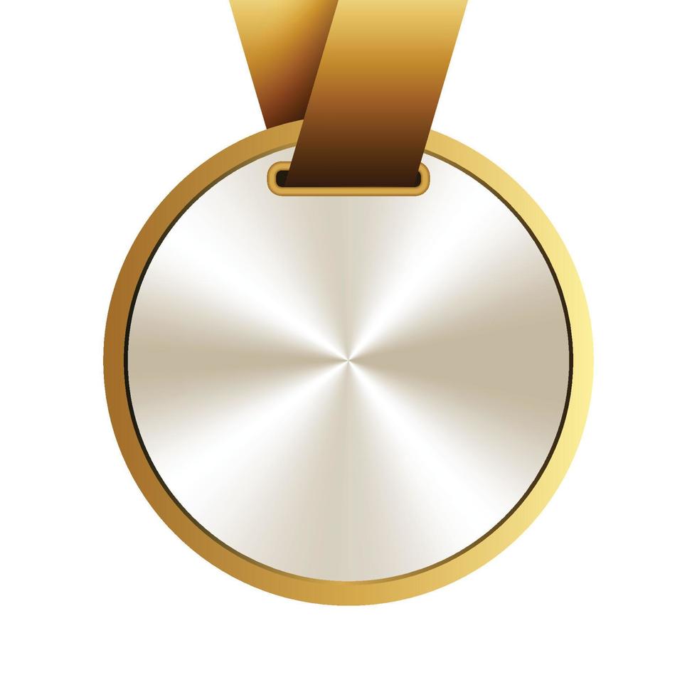 blanco goud medaille met lint, vector illustratie