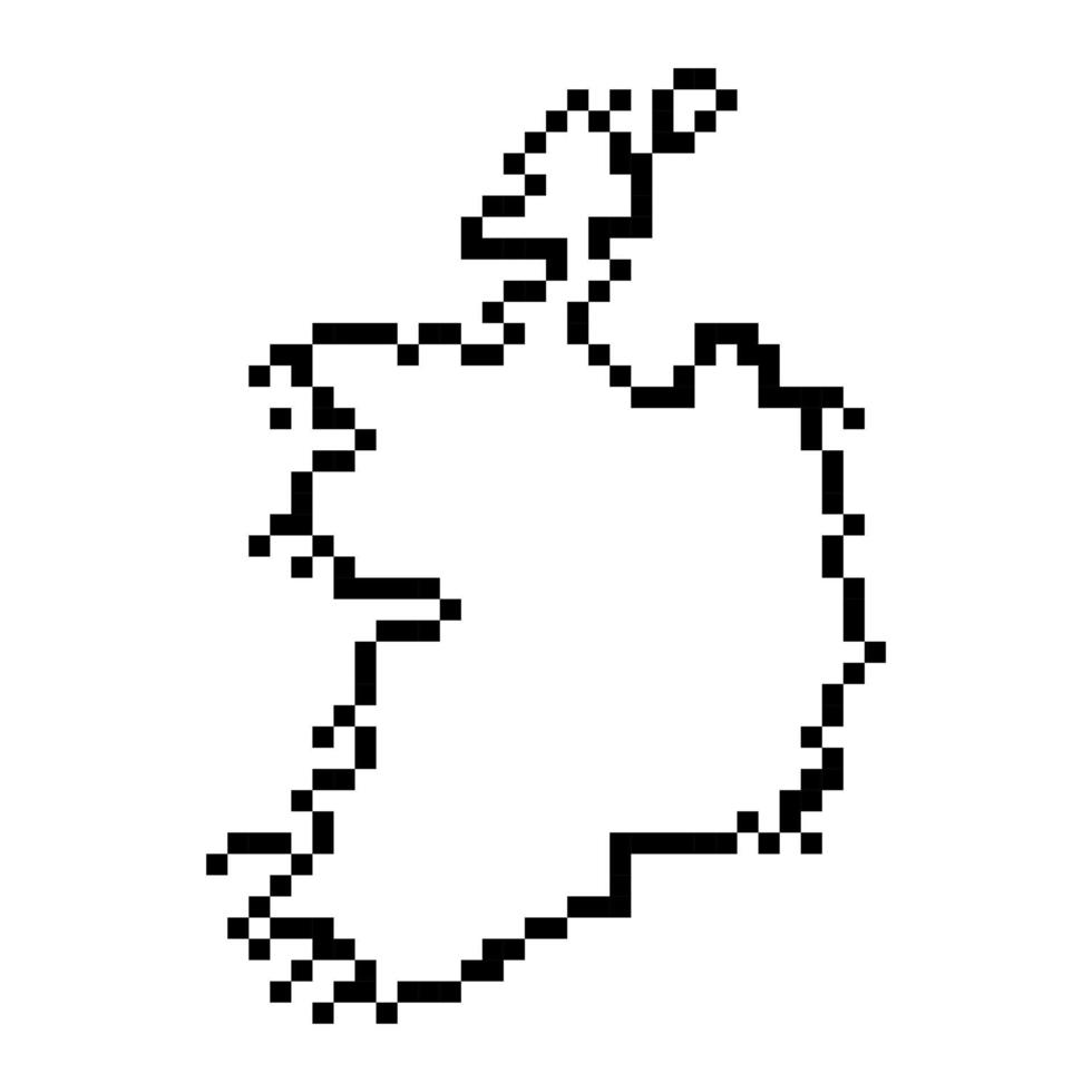 pixel kaart van Ierland. vector illustratie.