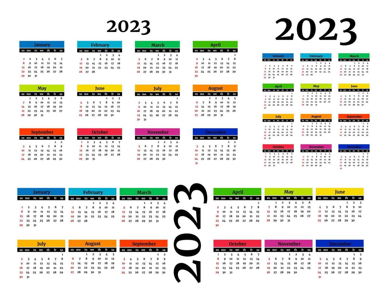 kalender voor 2023 geïsoleerd Aan een wit achtergrond vector