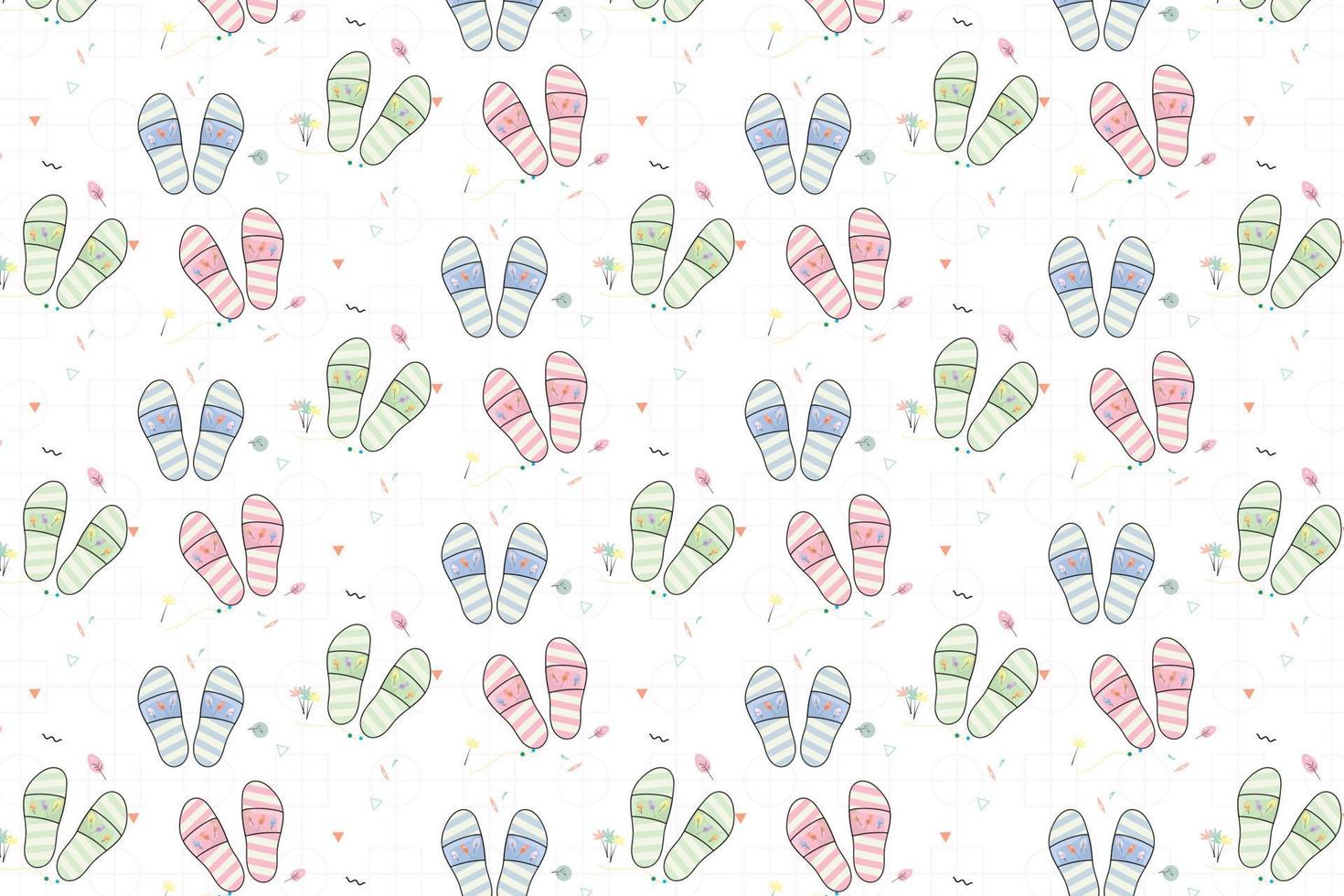 patroon met slippers in pastel tonen abstract patroon vector achtergrond voor ontwerp