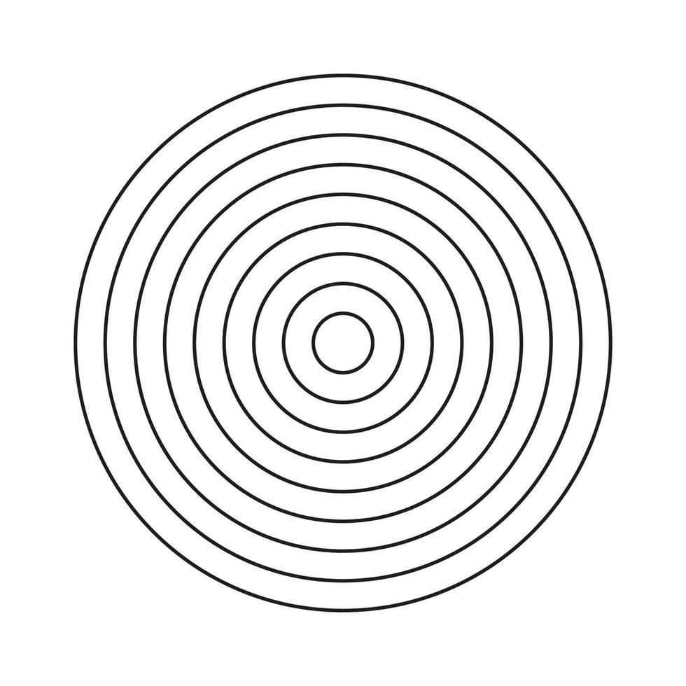 polair rooster van 8 concentrisch cirkels. cirkel diagram verdeeld Aan segmenten. blanco polair diagram papier. wiel van leven of gewoonten volger. vector