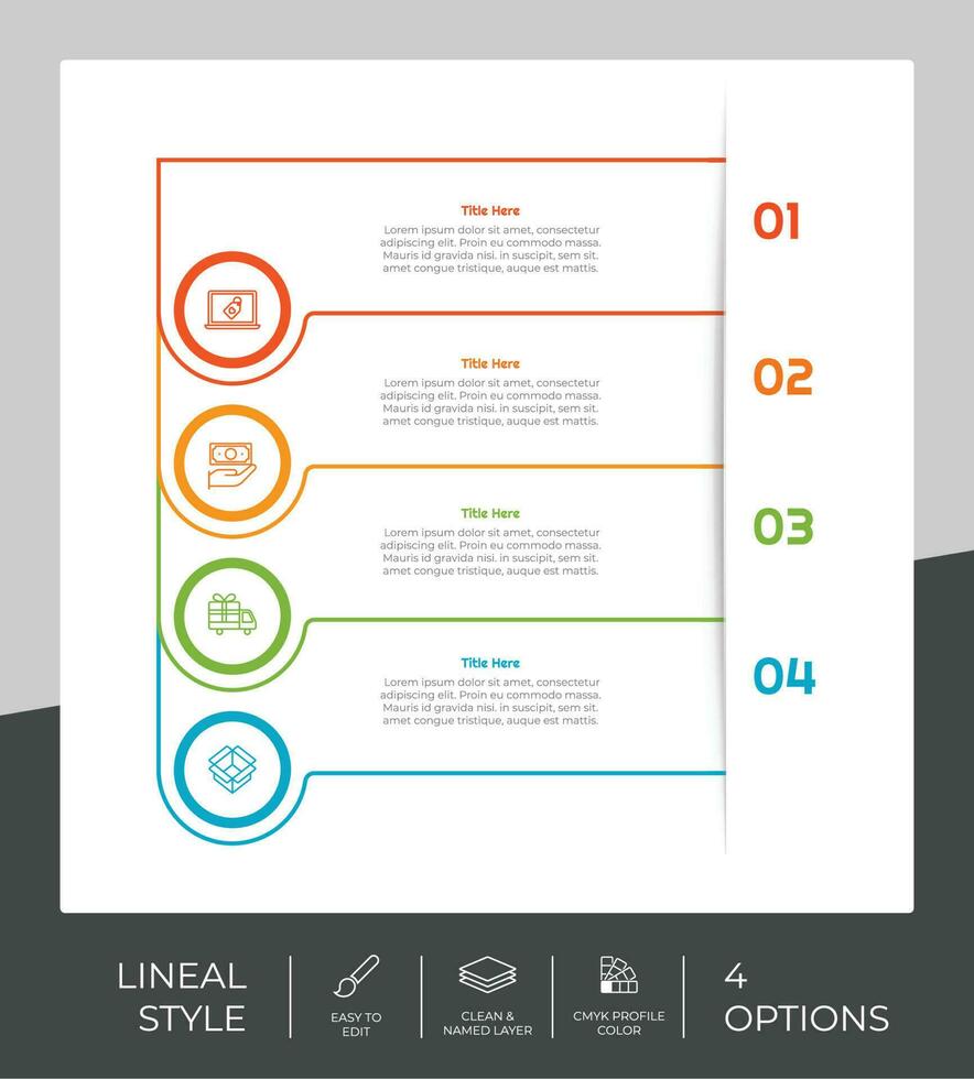 lijn optie plein infographic met papier effect concept voor financiën zakelijk. optie infographic kan worden gebruikt voor presentatie, brochure en marketing. vector