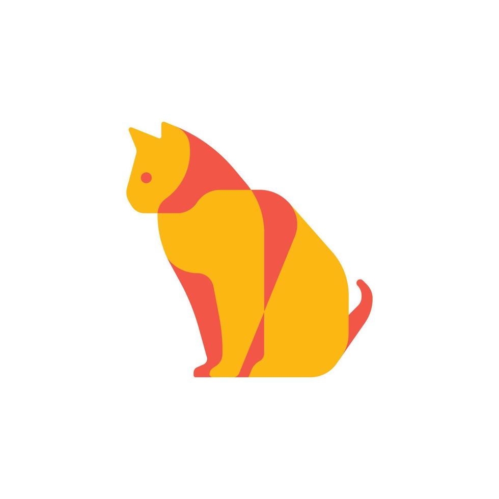 minimalistische oranje zittend kat vector ontwerp, zittend kat vector kan worden gebruik voor logo