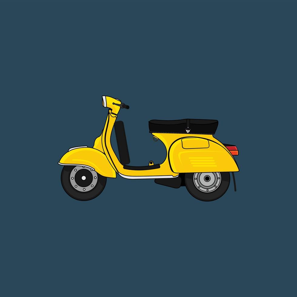 geel scooter motorfiets vector