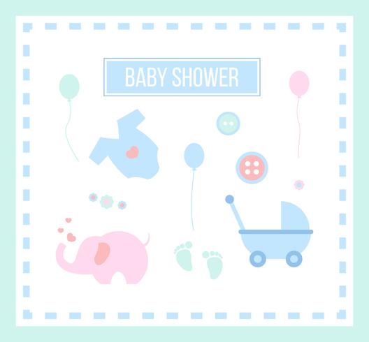 Iconische Babyshower-vectoren vector