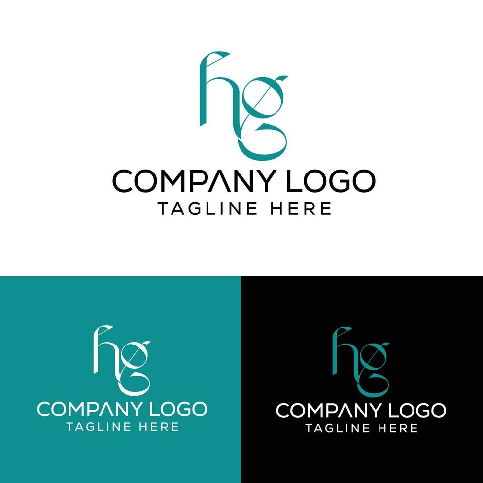 eerste brief hg logo ontwerp monogram creatief modern teken symbool icoon vector