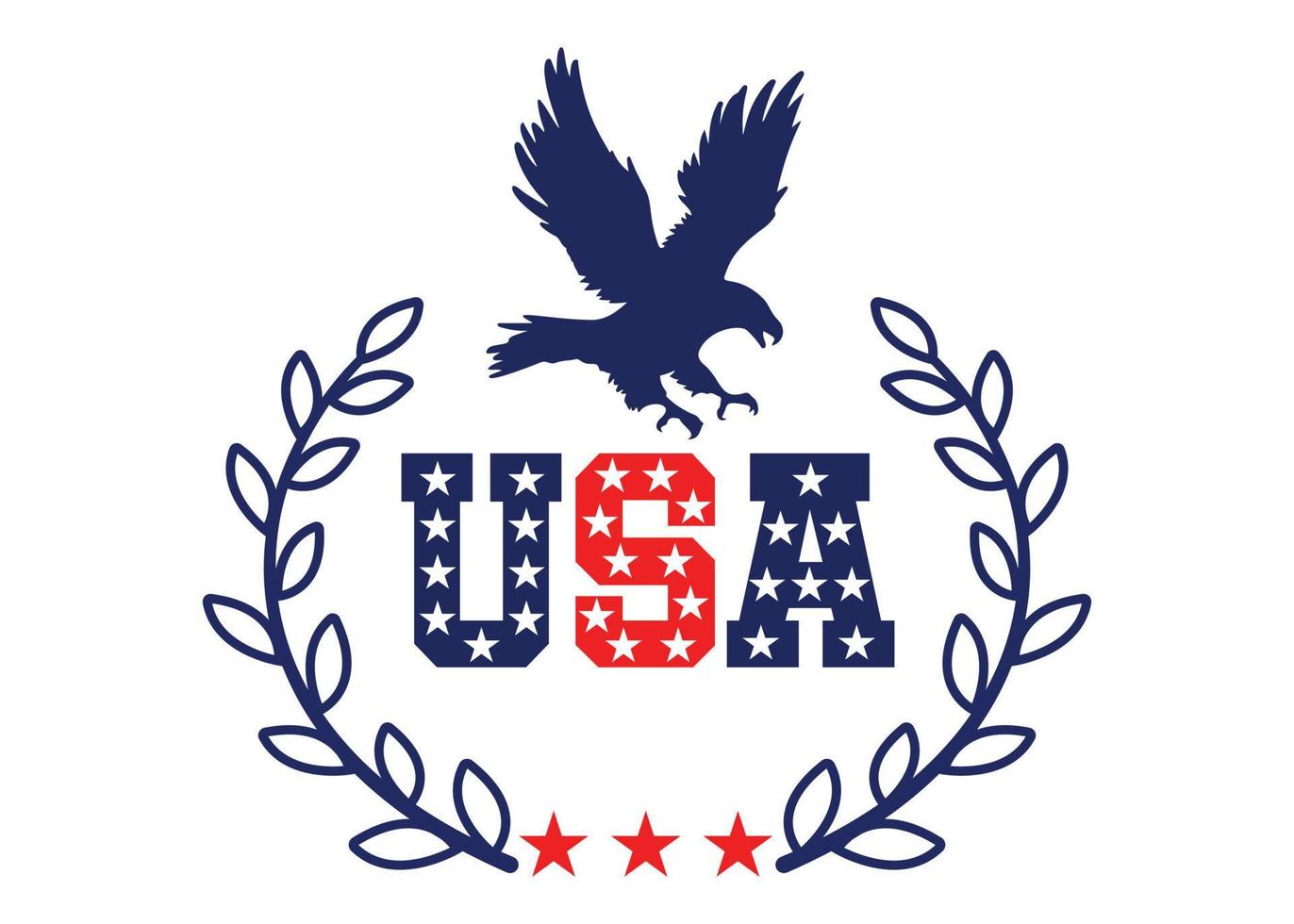 Verenigde Staten van Amerika kleuren Amerikaans vlag adelaar vlak stijl illustratie vector