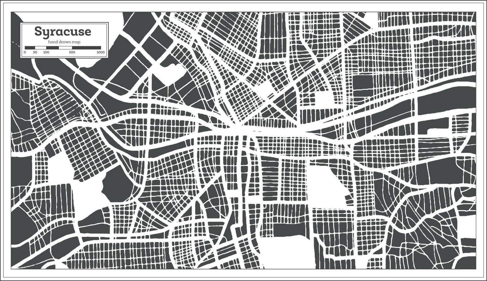 Syracuse Verenigde Staten van Amerika stad kaart in retro stijl. schets kaart. vector