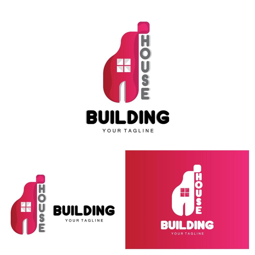 huis logo, gebouw meubilair ontwerp, bouw vector, eigendom merk icoon, echt landgoed, behuizing vector