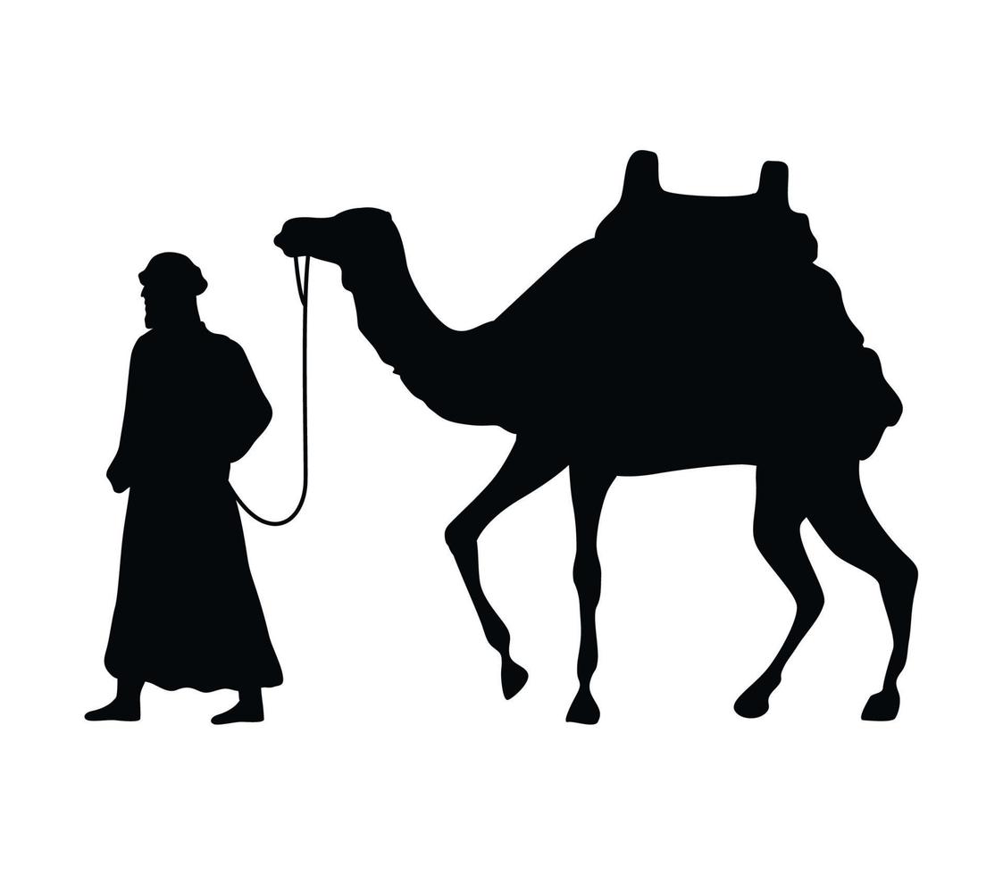 Mens moslim met kameel vector